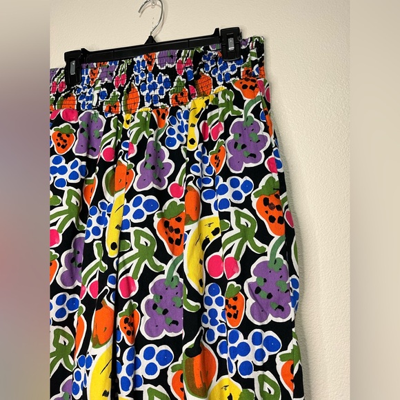 Lucy & Yak 100% Organic Cotton Fruit Print Alexa Maximalist Trousers Pant M/R - Picture 3 of 5